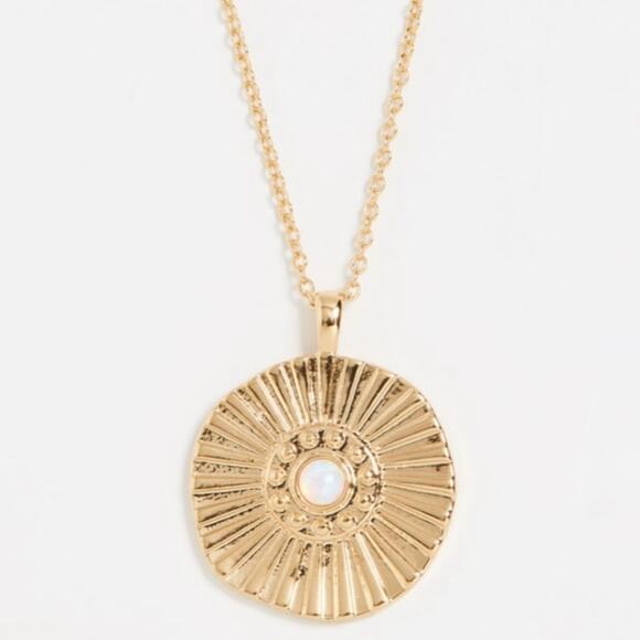 Gorjana Sunburst Necklace Gold Coin Pendant - Picture 1 of 11